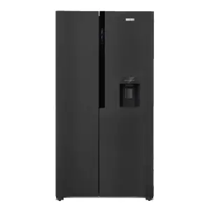 ARF-NF758-SBSK(DS) - Armco Refrigerator,575L, 2 door Side by Side (365L Refrigerator/210L Freezer), Inbuilt Water Dispenser, LED Interior Lamp, Electronic Temperature control, Energy Saving INVERTER COMPRESSOR, Multi Airflow, 3 Strengthened Tempered Glass Shelves, Crystal Vegetable Crisper, Egg Tray, Dark Silver. 3 Star EPRA rating