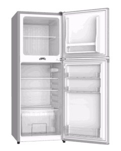 ARF-198K Armco Refrigerator, 137L, 2-Door, COOLPACK, Glass Shelves, Vegetable Crisper, Lock & Key, Interior Lamp, Dark Silver, 3-Star EPRA