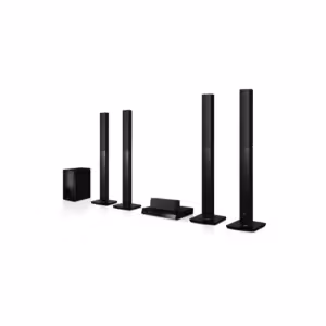 LG LHD657 Home Theater | 1000W 5.1ch DVD Home Theatre System with HDMI, Optical Input, USB, FM Radio, powerful speakers, subwoofer, and dual microphone inputs.