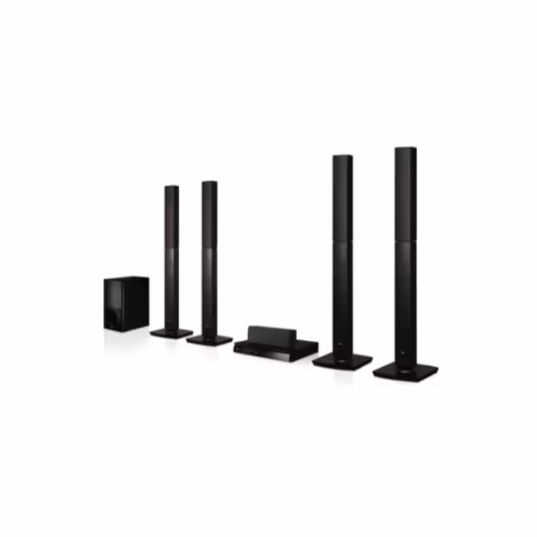 LG LHD657 Home Theater | 1000W 5.1ch DVD Home Theatre System with HDMI, Optical Input, USB, FM Radio, powerful speakers, subwoofer, and dual microphone inputs.