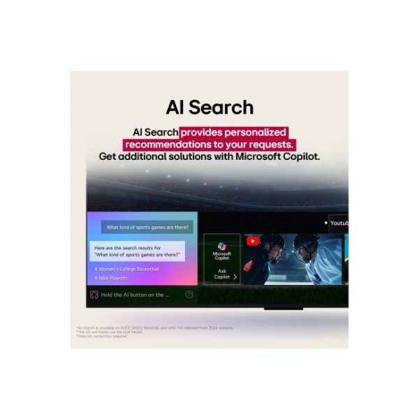 75 inch LG UHD AI UA85 - 75" 4K UHD Smart TV with α7 AI Processor Gen8, HDR10, webOS 25, VRR gaming, AI Sound Pro, Magic Remote. - Image 3