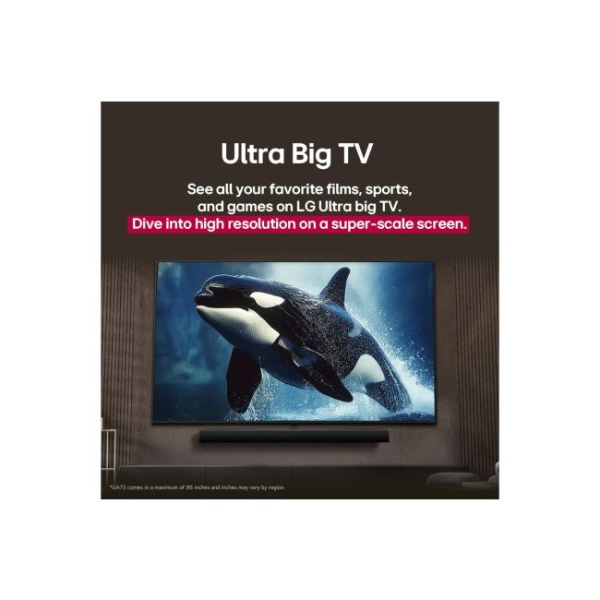 75 inch LG UHD AI UA85 - 75" 4K UHD Smart TV with α7 AI Processor Gen8, HDR10, webOS 25, VRR gaming, AI Sound Pro, Magic Remote. - Image 6