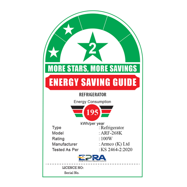ARF-268K-EPRA-Energy Rating-STICKER