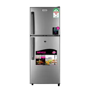arf-d178g(ds) - refrigerator, 118l, 2door, cool pack, interior lamp, 2 strengthened wire shelves, crystal vegetable crisper, toughened freezer shelves, egg tray, lock and key, external handle, external condenser, dark silver.