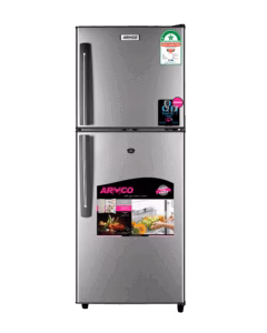 arf-d178g(ds) - refrigerator, 118l, 2door, cool pack, interior lamp, 2 strengthened wire shelves, crystal vegetable crisper, toughened freezer shelves, egg tray, lock and key, external handle, external condenser, dark silver.