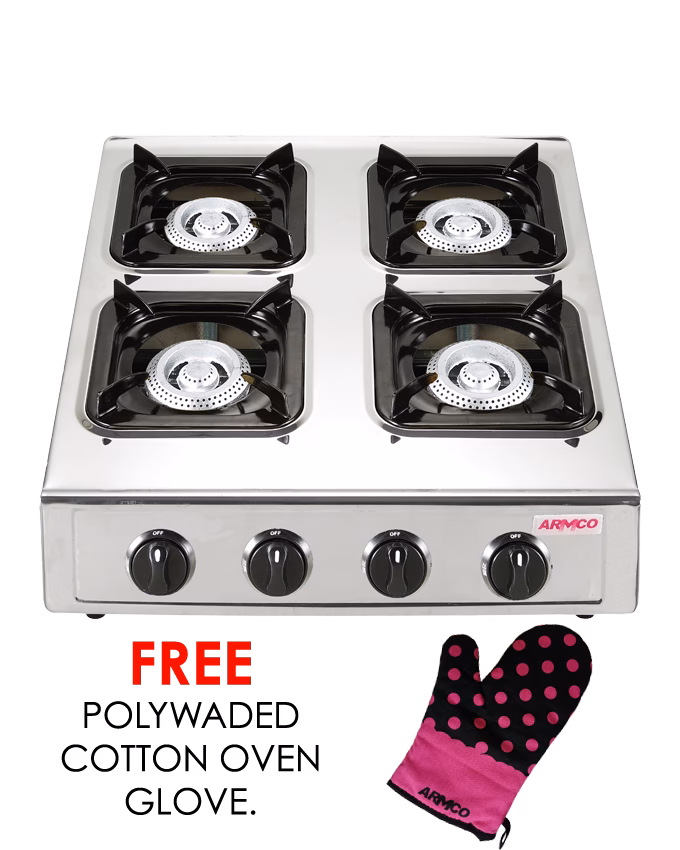 GC-8440P2 – Tabletop, 4 Burner (90 x 4), Stainless Steel Body, Auto ignition, Honey Comb Burners , Free 2m pipe.