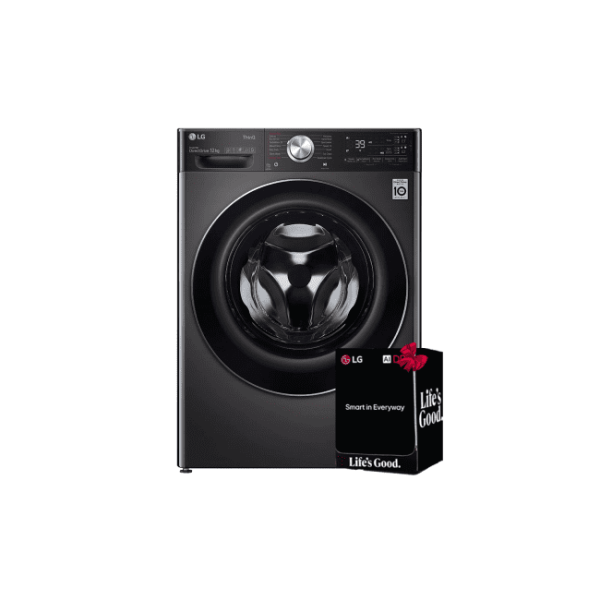 LG F4V9BDP2EE - 12/8kg VIVACE Washer/Dryer, Black Steel, AI DD, Steam & Steam+, TurboWash360°, Wi-Fi ThinQ, Smart Diagnosis, Add Item, 39-minute wash. - Image 3