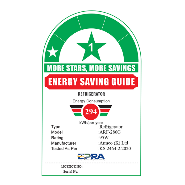 ARF-286G EPRA Energy Rating Sticker