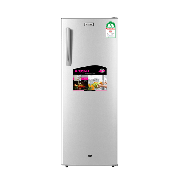 ARF-286G(SL) - Armco Refrigerator (10.0Cu.ft.g) 235L, 1 door, Tempered Glass Shelves, Cool Pack, Ice Tray, Big Ice Box, Stylish Handle, Lock and Key, Vegetable Crisper, Integrative Fresh Room and Defrosting Tray, External Condenser, SILVER
