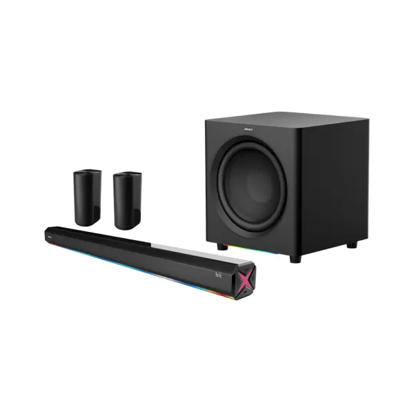 Armco AHT-SB12680WX – Premium Wireless 5.1 Channel Soundbar with RGB Lighting, Wireless Subwoofer & Rear Surround Speakers