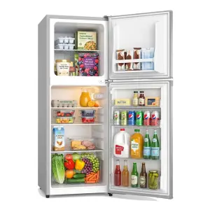 ARF-198K Armco Refrigerator, 137L, 2-Door, COOLPACK, Glass Shelves, Vegetable Crisper, Lock & Key, Interior Lamp, Dark Silver, 3-Star EPRA