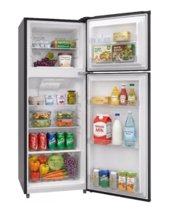 ARF-NF238K(DS) 186L Refrigerator 2-Door with LED Lighting, Lock & Key, Strengthened Glass Shelves, Crystal Crisper – Dark Silver